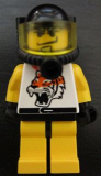 LEGO rac008 Race - Yellow, Chip Tiger Pattern, Underwater Black Helmet