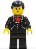LEGO trn083 Suit with 3 Buttons Black - Black Legs, Black Male Hair