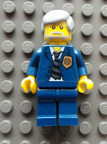 LEGO wc006 Police - World City Chief, Dark Blue Suit with Badge and Tie, Dark Blue Legs